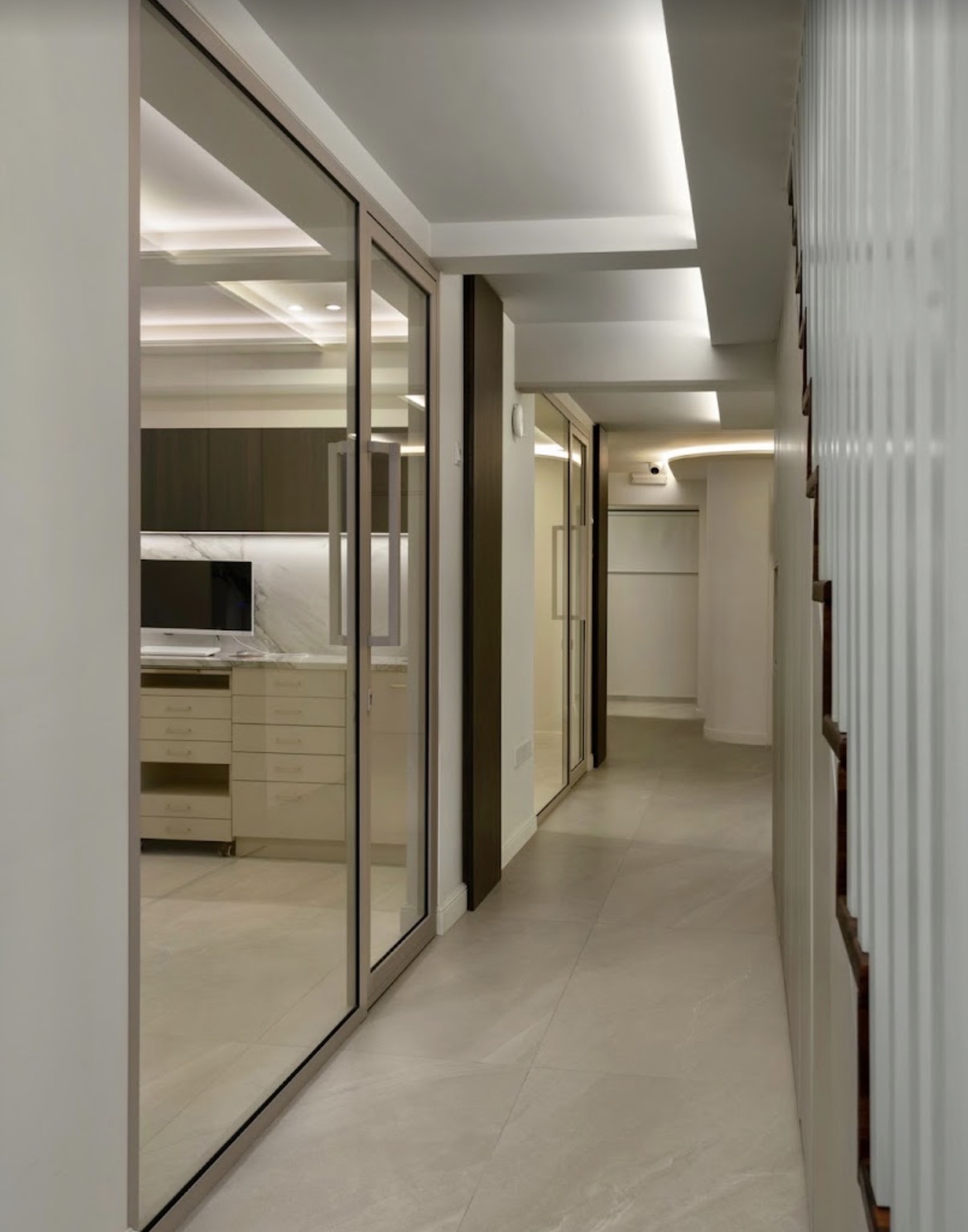 Dental One hallway and glass-fronted treatment rooms